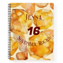 November Birthday Anniversary Custom Name Notebook