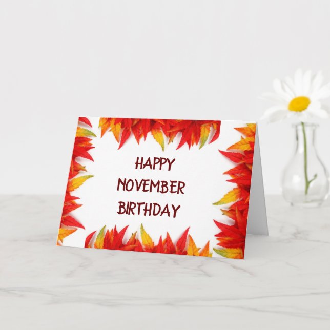 **NOVEMBER BIRTHDAY WISHES**  CARD (Small Plant)