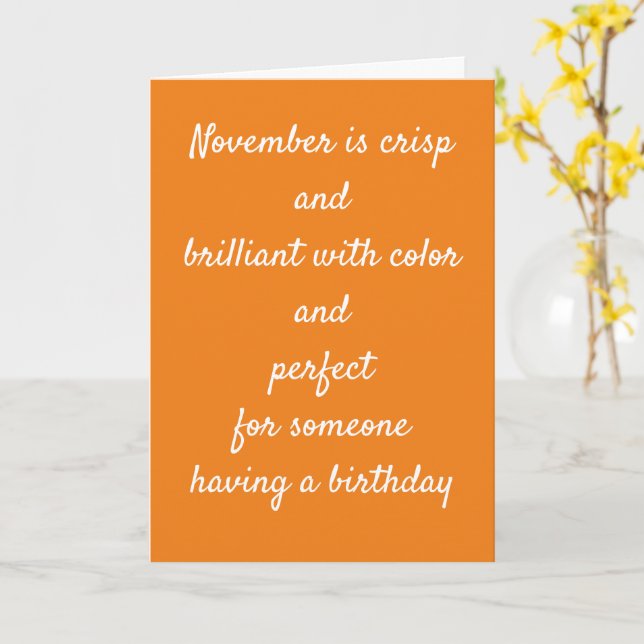 **NOVEMBER BIRTHDAYS** CRISP AND BEAUTIFUL CARD (Yellow Flower)