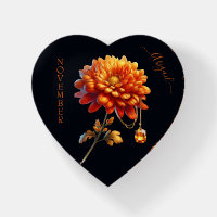 November Birthstone and Chrysanthemum Paperweight