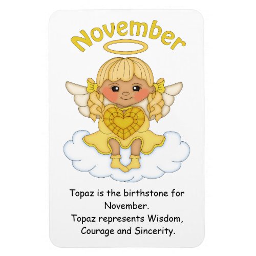 November Birthstone Angel Blond Premium Magnet