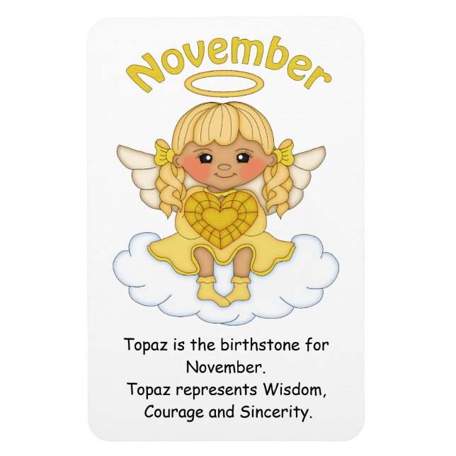 November Birthstone Angel Blond Premium Magnet (Vertical)