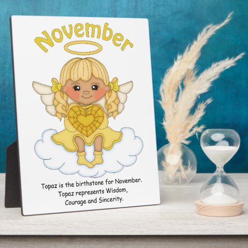 November Birthstone Angel Blonde Plaque