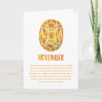November Birthstone Citrine Birthday Watercolor