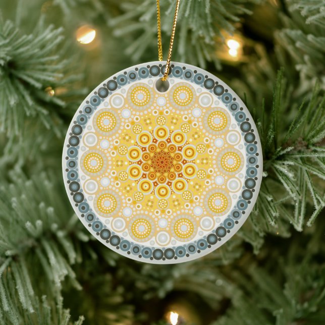 November Birthstone Citrine Mandala Ornament (Tree)