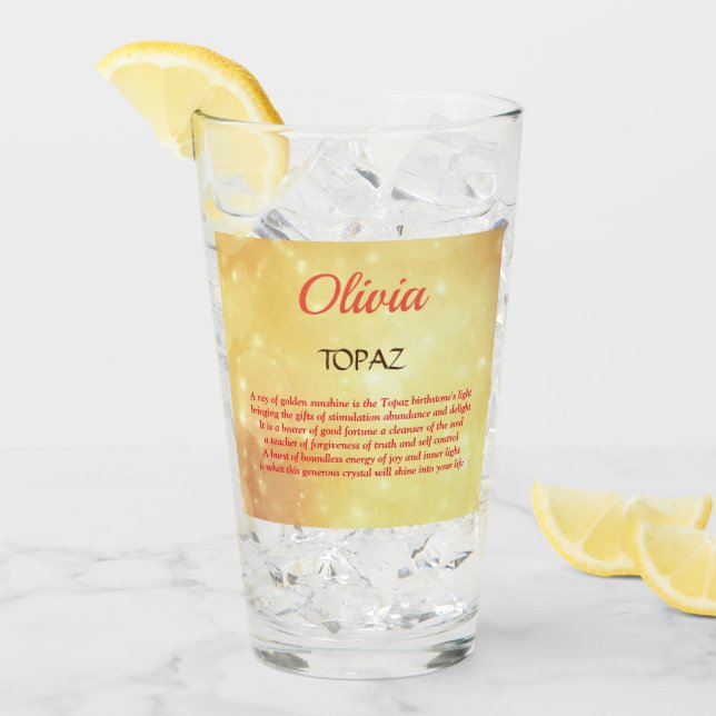 November Birthstone Topaz design Glass (Front Ice)