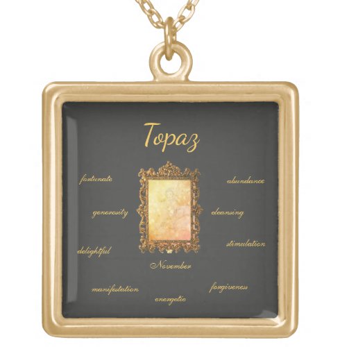 November Birthstone Topaz Fairy design Necklace