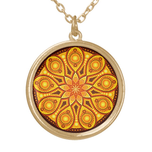 November Birthstone Topaz Mandala Necklace (Front)