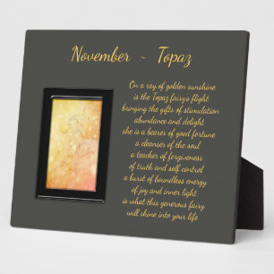November Birthstone Topaz Plaque