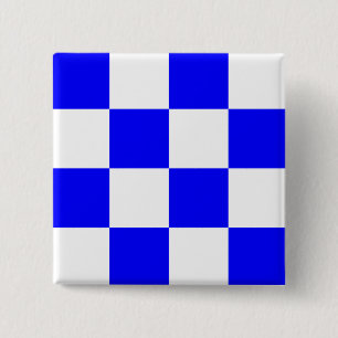 NOVEMBER Blue White Checkered Square Button