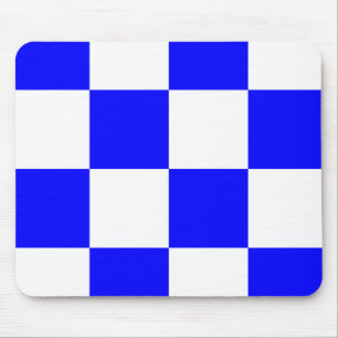 NOVEMBER Blue White Checkered Square Mouse Pad