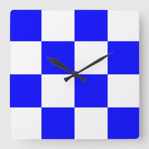 NOVEMBER Blue White Checkered Square Square Wall Clock