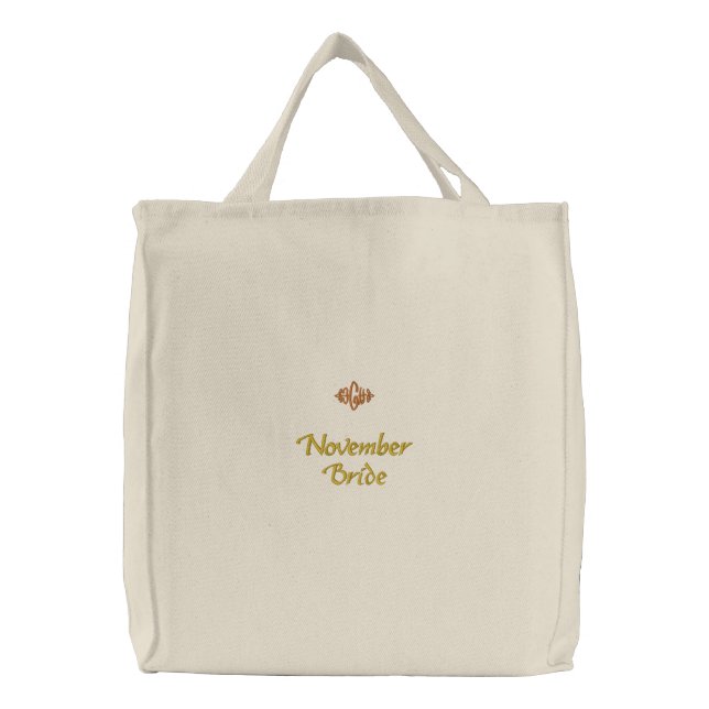November Bride Organic Embroidered Bag (Front)