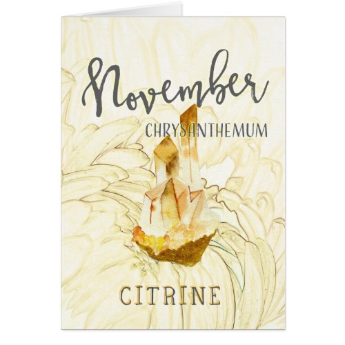 November Chrysanthemum and Citrine Birthday