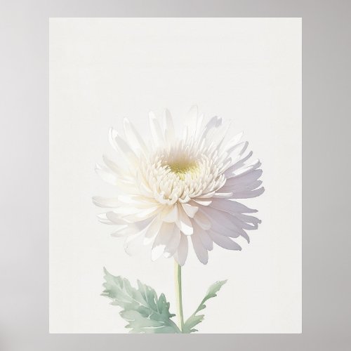 November Chrysanthemum Birth Flower Poster