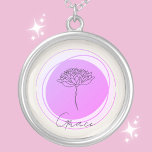 November Chrysanthemum Necklace - Customized<br><div class="desc">Celebrate the depth and complexity of November with our "November Chrysanthemum Necklace." This unique piece features the chrysanthemum, a symbol of optimism and joy, set within a lovely lavender-hued circle. The intricate details of the flower are a beautiful reminder of the resilience and beauty of those born in November. Personalize...</div>