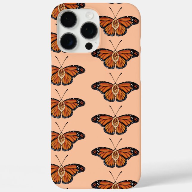November Citrine Monarch Butterfly Pattern Design Case-Mate iPhone Case (Back)