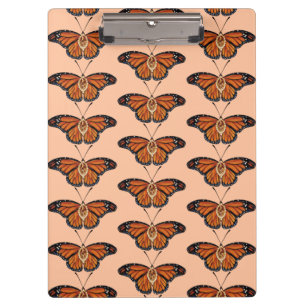 November Citrine Monarch Butterfly Pattern Design Clipboard
