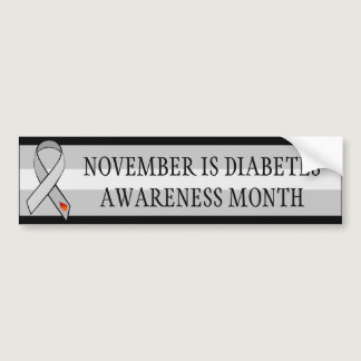 November Diabetes Awareness Awareness Month Ribbon Bumper Sticker