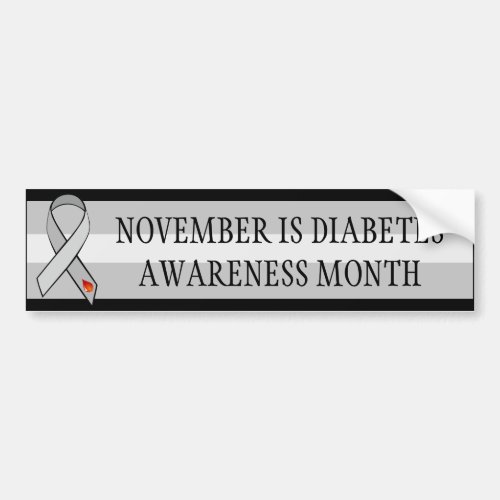 November Diabetes Awareness Awareness Month Ribbon Bumper Sticker