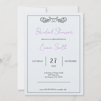 "November Elegance" Customizable Bridal Shower Invitation