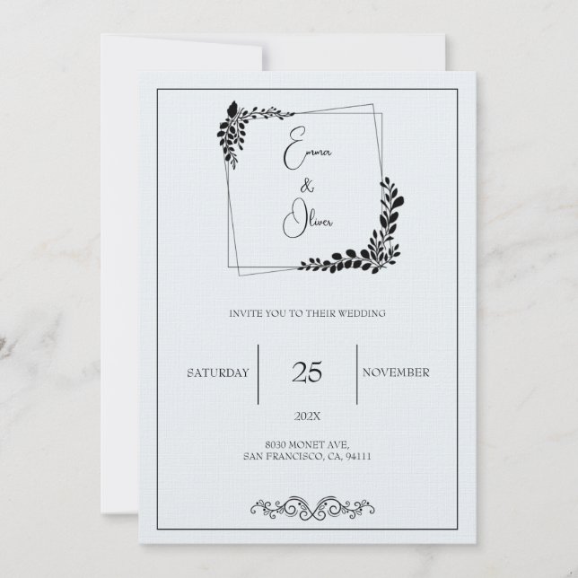 "November Elegance" Customizable Wedding  Invitati Invitation (Front)