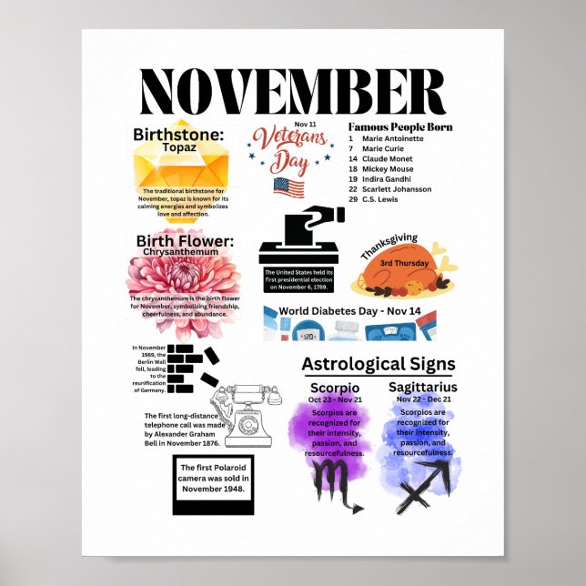 November Fun Facts Poster (Front)