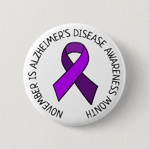 November is Alzheimer's Disease Awareness Month Button