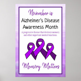 November is Alzheimer's Disease Awareness Month Poster