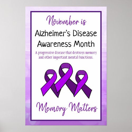 November is Alzheimers Disease Awareness Month Poster