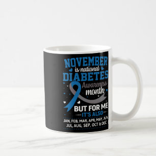 November Is Diabetes Awareness Month Blue And Gray Coffee Mug