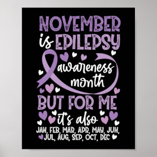November Is Epilepsy Awareness Month Ribbon Poster