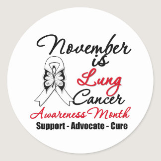 November is Lung Cancer Awareness Month Classic Round Sticker