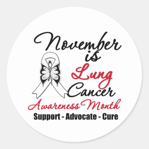 November is Lung Cancer Awareness Month Classic Round Sticker