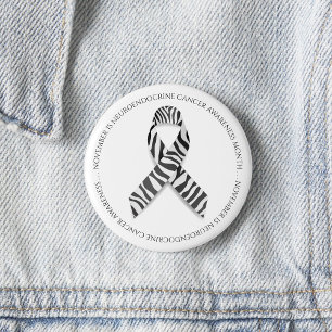 November is Neuroendocrine Cancer Month Zebra Button