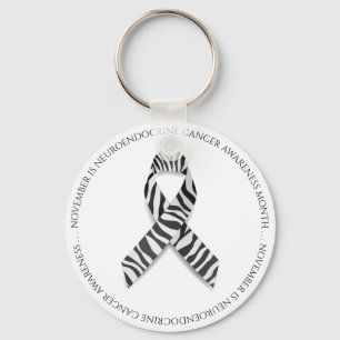 November is Neuroendocrine Cancer Month Zebra Keychain