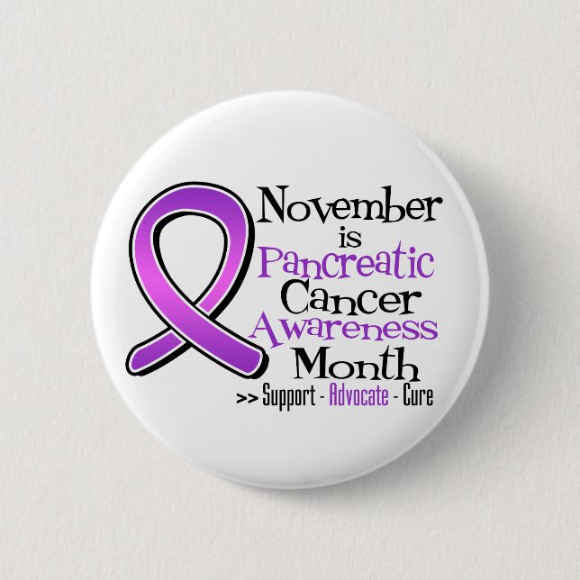 November is Pancreatic Cancer Awareness Month Pinback Button (Front)