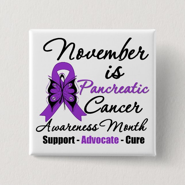 November is Pancreatic  Cancer Awareness Month v2 Button (Front)