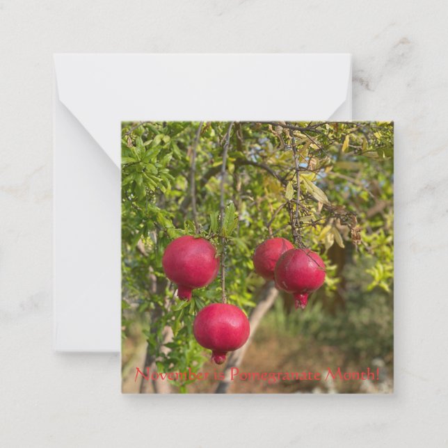 November is Pomegranate Month! Note Card (Front)