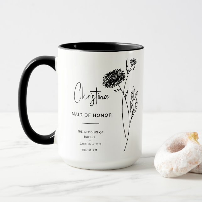 November Maid of Honor | Chrysanthemum Flower Mug (With Donut)