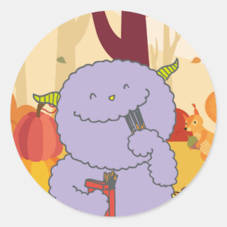 November Monster Seal. Classic Round Sticker
