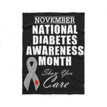 November National Diabetes Awareness Month Campaig Fleece Blanket