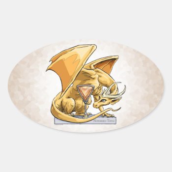 November’s Birthstone Dragon: Topaz Oval Sticker by critterwings at Zazzle