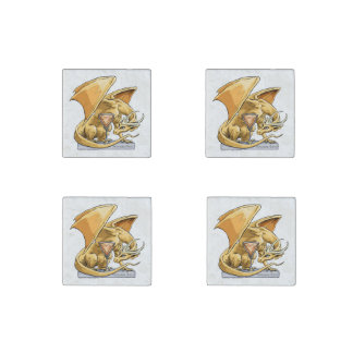 November’s Birthstone Dragon: Topaz Stone Magnet