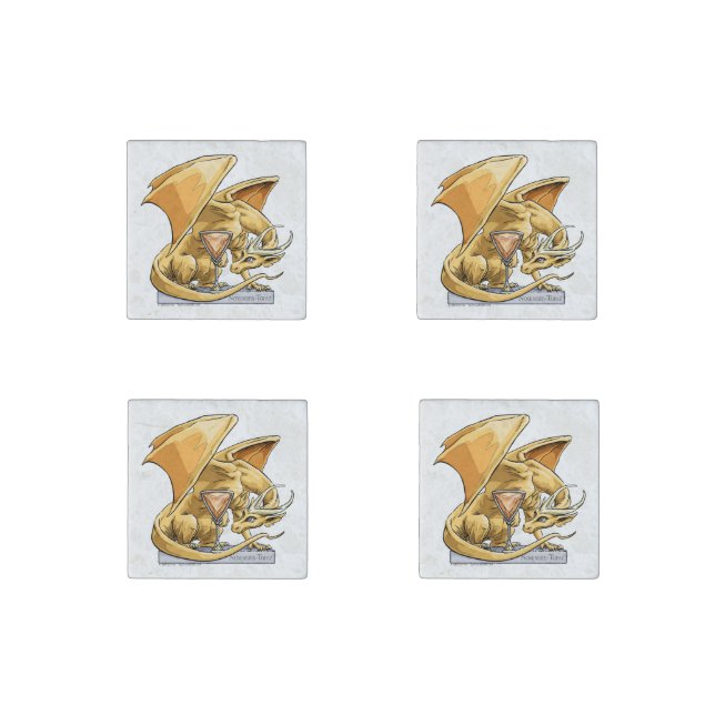 November’s Birthstone Dragon: Topaz Stone Magnet (Front)