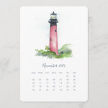 November Stand Alone Calendar Lighthouse<br><div class="desc">Decorate your home office desk with my nautical stand alone calendar cards. These November 2023 cards were designed using my original watercolor Jupiter, Florida Lighthouse. Order refills for each month and display them in a photo frame or using a small easel stand. They also make great November wedding save the...</div>