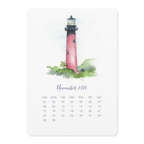 November Stand Alone Calendar Lighthouse