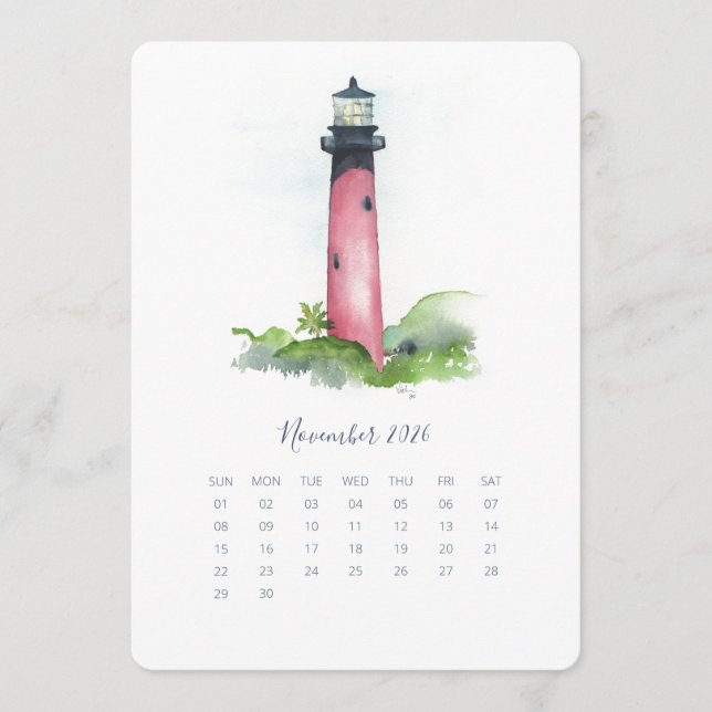 November Stand Alone Calendar Lighthouse (Front)