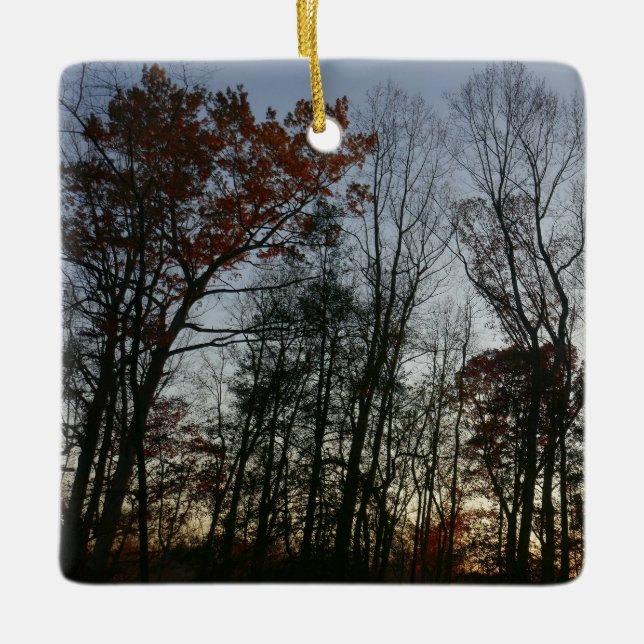 November Sunset Ceramic Ornament (Front)