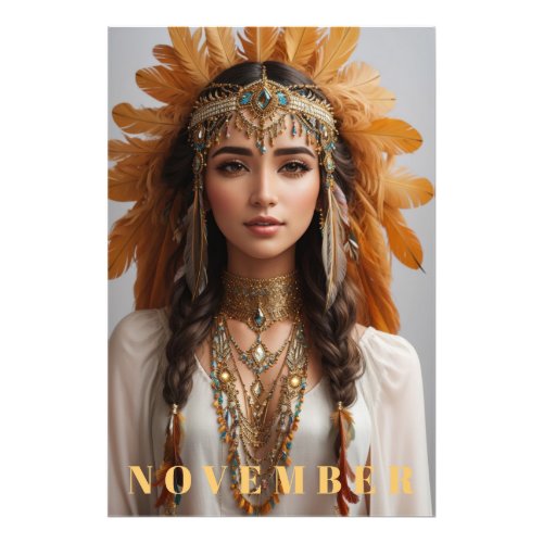  NOVEMBER Topaz  AP53 Headdress Birthstone Photo Print